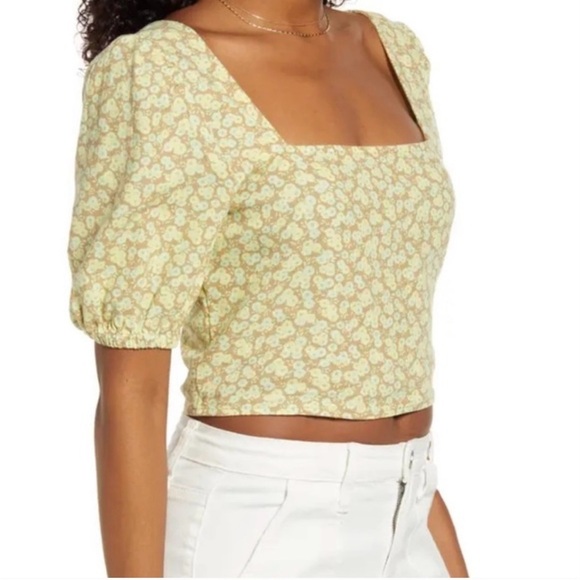 BP x Nordstrom Boho Floral Square Neck Crop Top- Size 1X- NWT - Picture 3 of 9